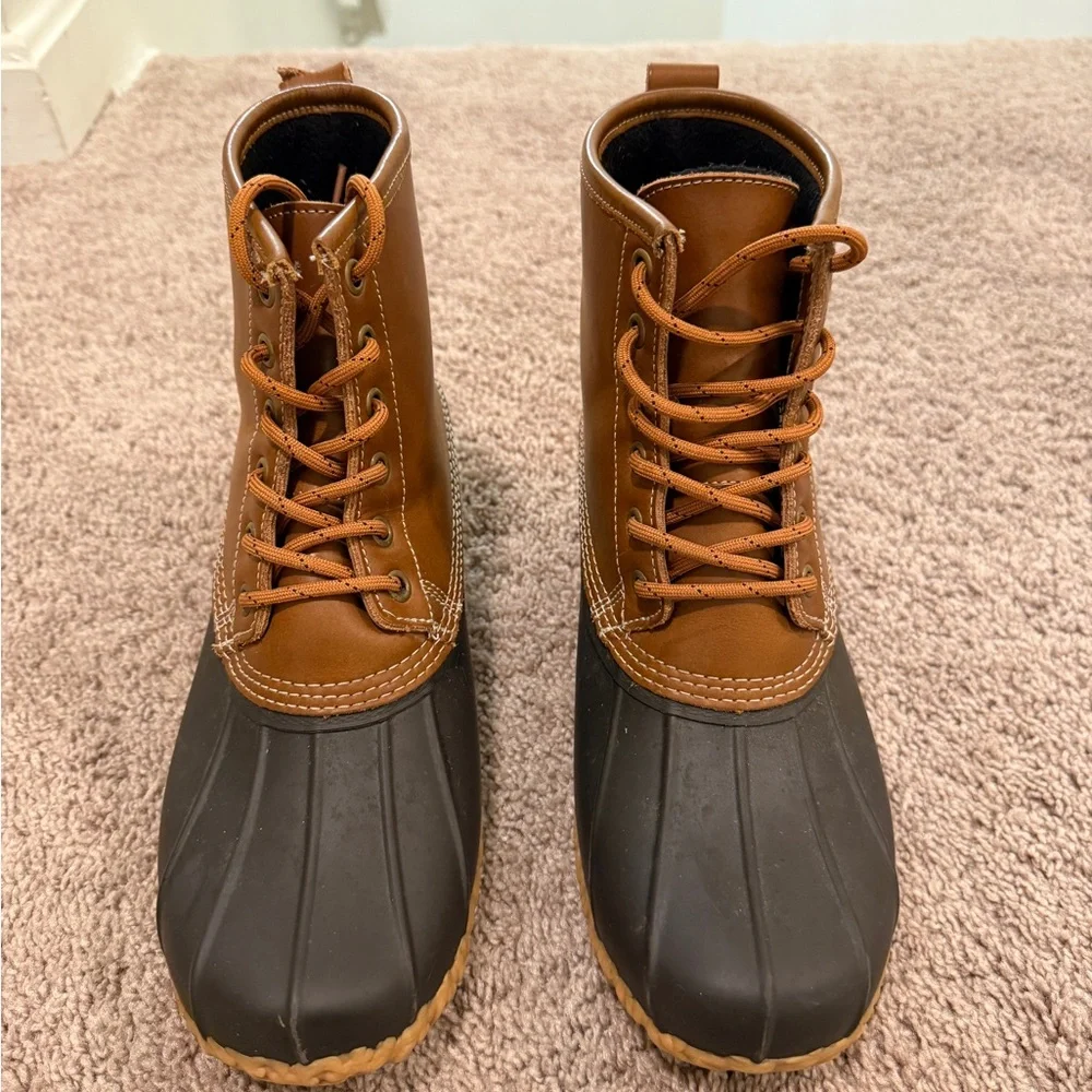 Sebago Men's Tan and Black Rain Boots 41.5 / size 8 boat shoes fishing hunting